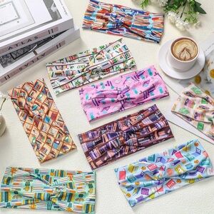 Set of 12 Headbands Book Theme Design Fabric  New
